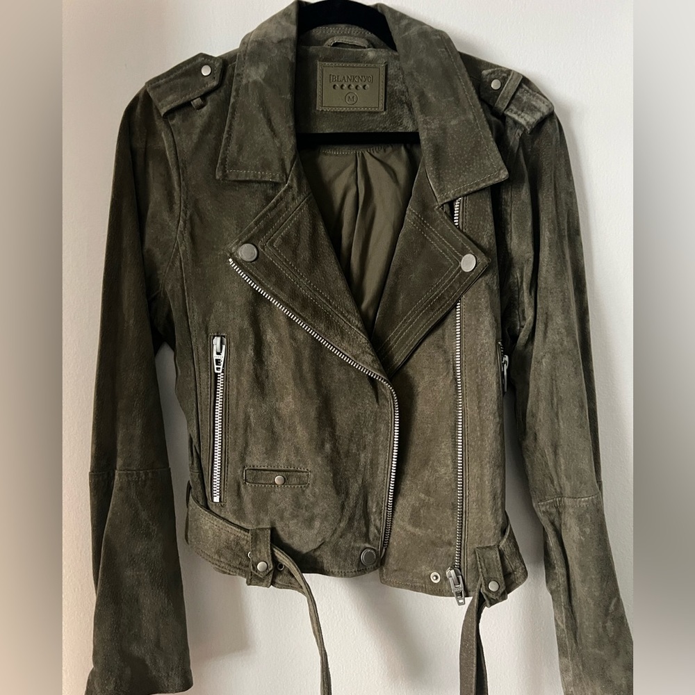 Blank NYC Green Suede Jacket Size Medium